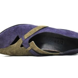 Cydwoq Weave Gray Purple Suede Handmade Casual Comfy Flats 38